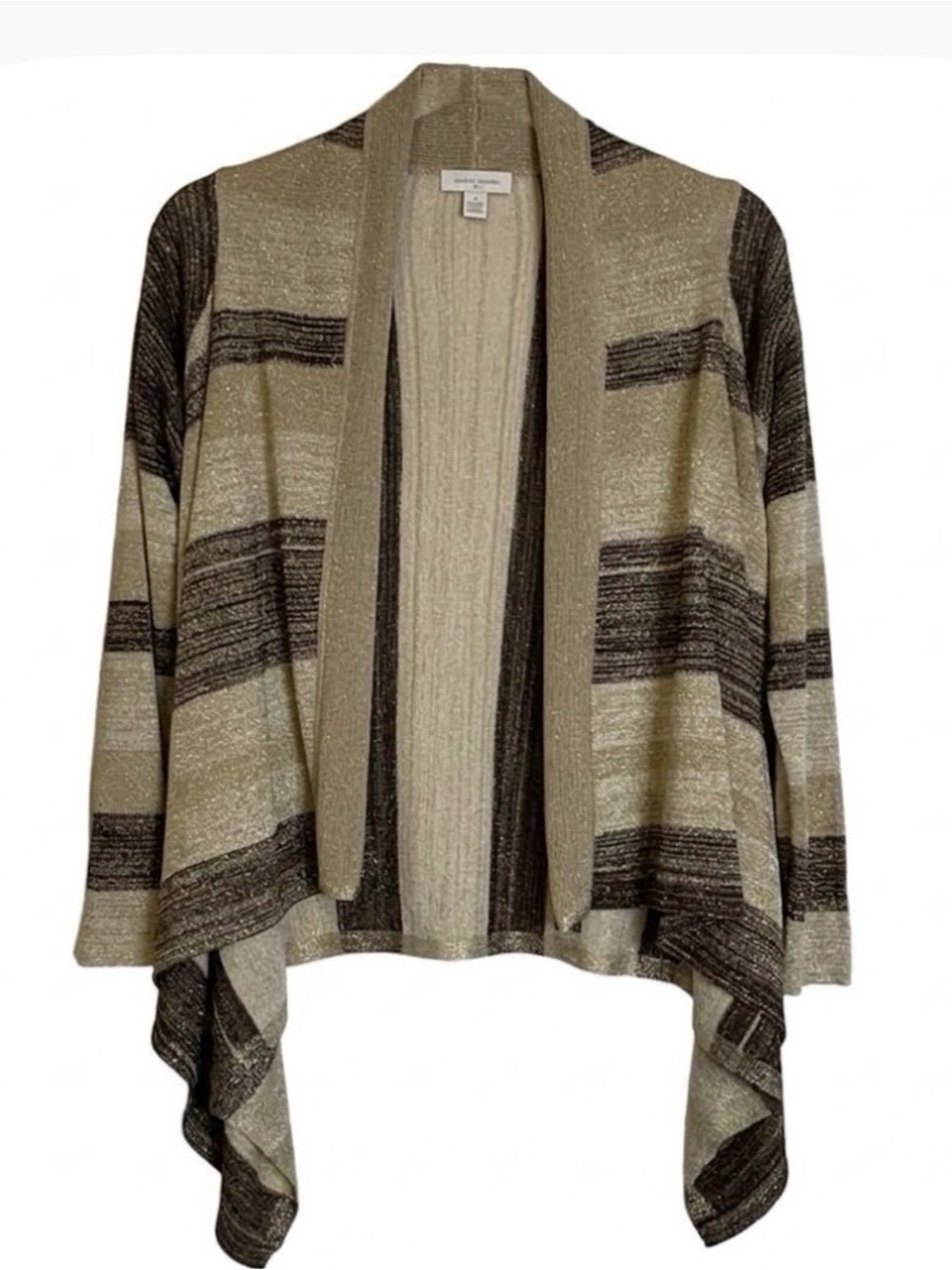 CHARTER CLUB Open Lightweight Shimmering Cardigan, Women’s S, Beige Brown